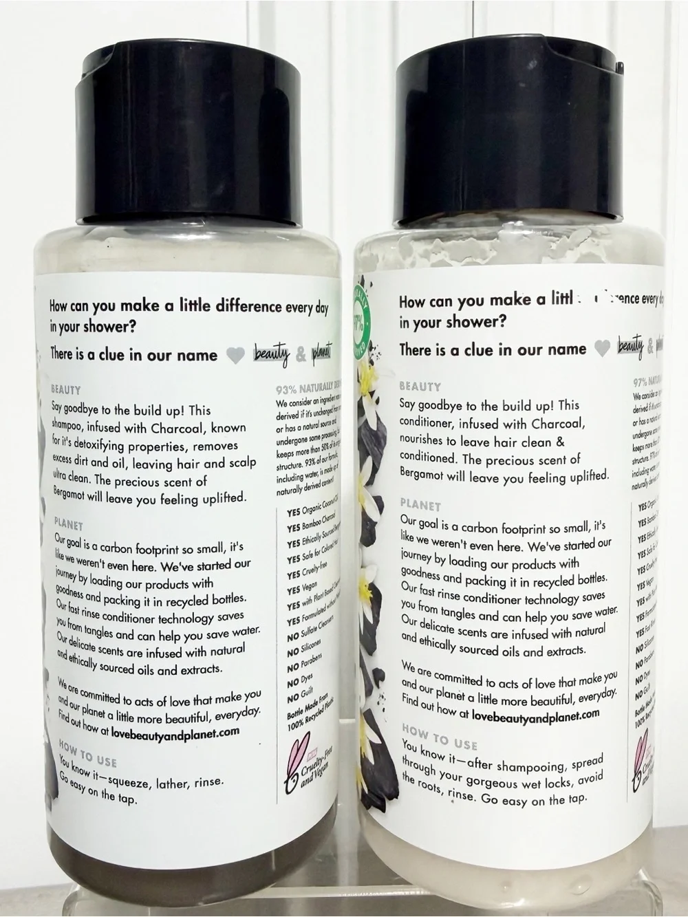 Love Beauty & Planet Delightful Detox SHAMPOO & CONDITIONER Charcoal & Bergamot